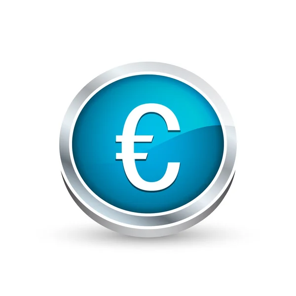 Euro moeda símbolo vetor ícone, botão — Vetor de Stock