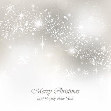 Kar yağışı, pul ve kızdırma Noel tebrik kartı