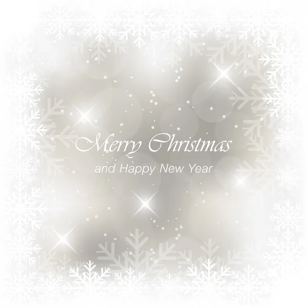 Christmas greeting card with snowfall, flakes and glow — Stock Vector