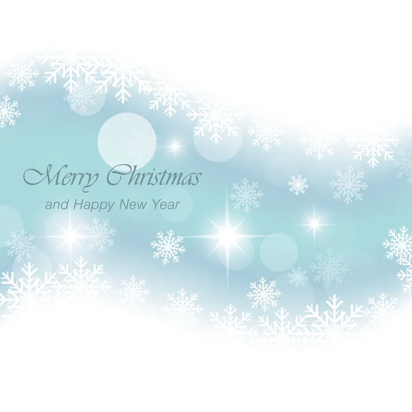 Glowing blue vector Christmas card with snowflakes and stars. — Stock Vector