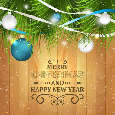 Noel ve yeni yıl tebrik kartı..