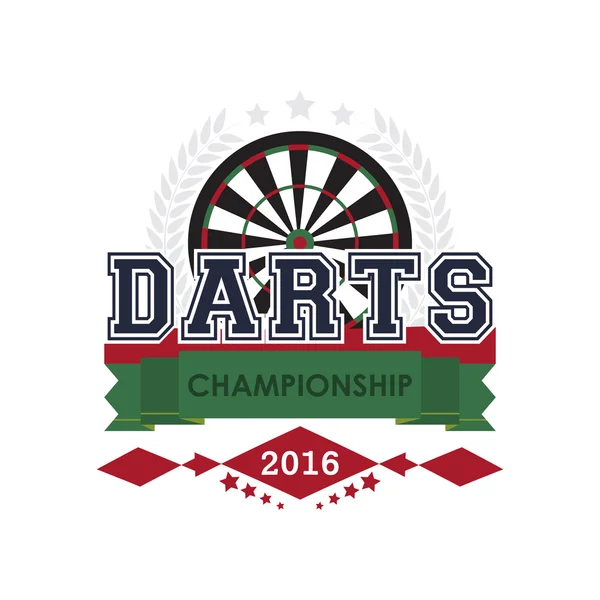 Darts Meisterschaft Emblem Vektor. — Stockvektor