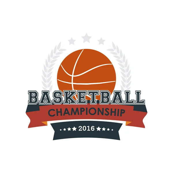 Vector de emblema del campeonato de baloncesto . — Vector de stock