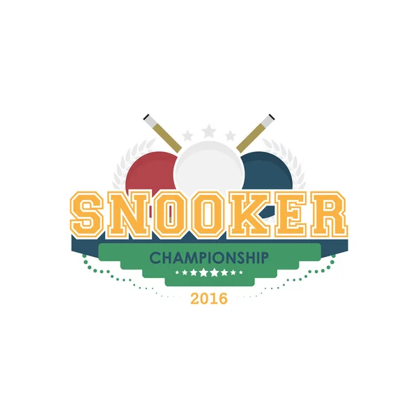 Snooker campeonato emblema vetor . — Vetor de Stock