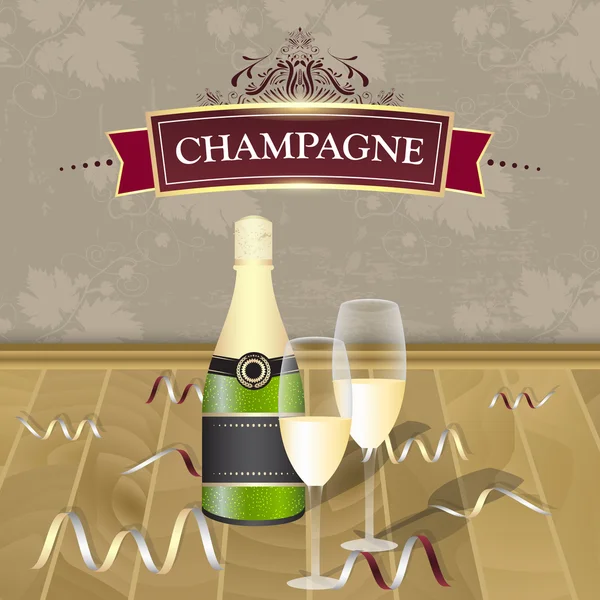 Champagne vector illustration. — Stock Vector