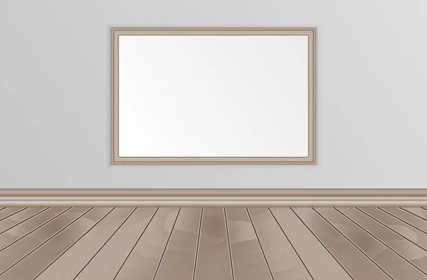 Intérieur vide avec plancher en bois et image pour votre slogan ou texte . — Image vectorielle