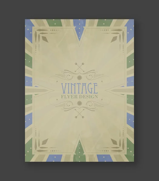 Vintage Flyer Design oder Broschüre Vorlage. editierbare Vektorabbildung für Ihr Projekt. — Stockvektor