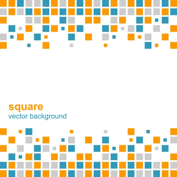 Mosaik-Vektor abstrakter Hintergrund, blaue und orangefarbene Quadrate. — Stockvektor