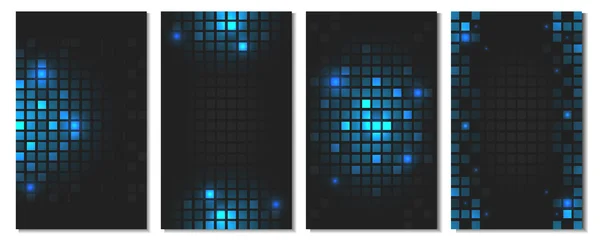 Absztrakt kék vektor négyszög alapú, mozaik háttérképet fényes geometriai lapok sorozata. — Stock Vector