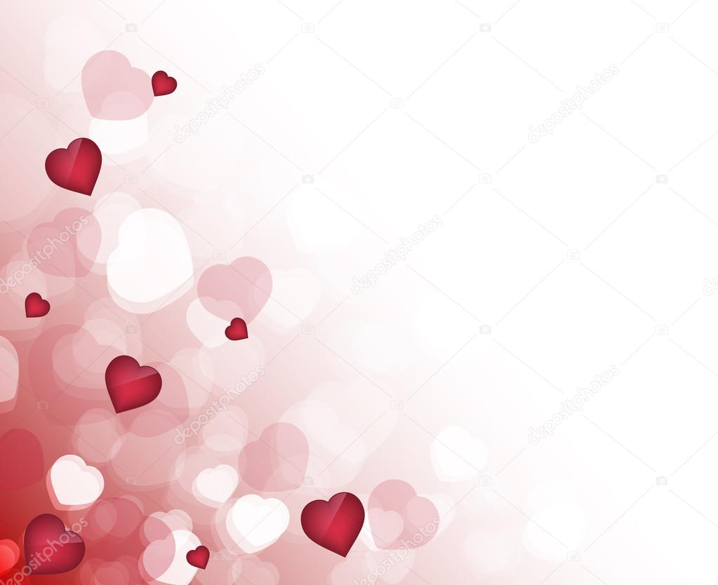 Blurred hearts for Valentines day greeting card.