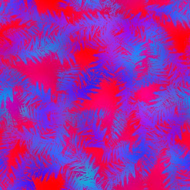 Kusursuz yoğun kırmızı ve mavi yaprak deseni