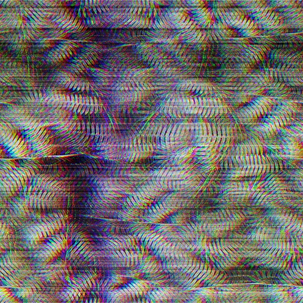 Seamless techno glitch tropical RGB computer noise — Stock Photo, Image