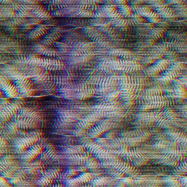 Glitch techno sem costura tropical RGB ruído do computador — Fotografia de Stock