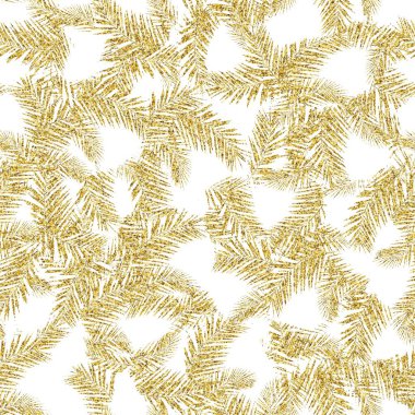 Altın parıltısı ve beyaz tropikal desenler