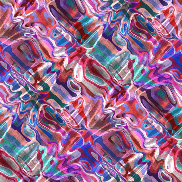 Vivid wavy warped digital bright seamless pattern — Stock Photo, Image