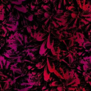 Miami gece tropikal siyah yapraklar gün batımı bulanıklığında