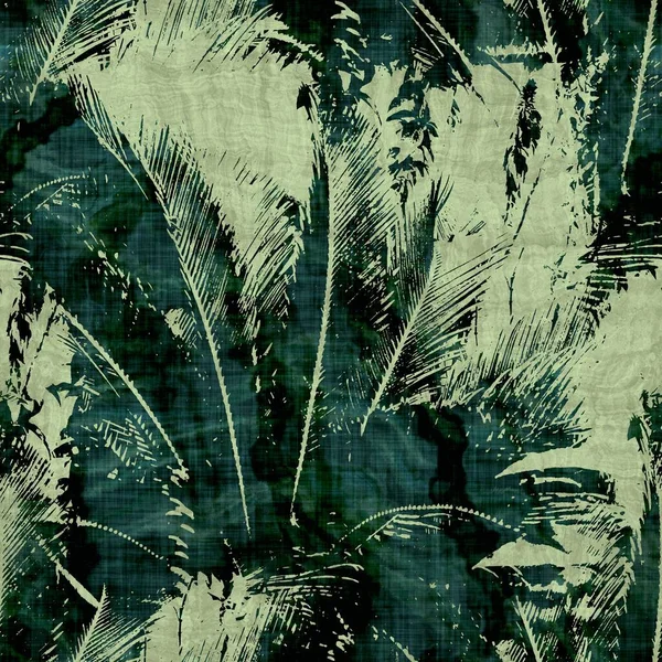 Feuilles de palmier tropical vert motif sans couture — Photo