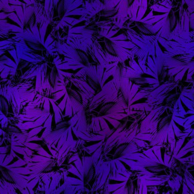 Miami gece tropikal siyah yapraklar gün batımı bulanıklığında