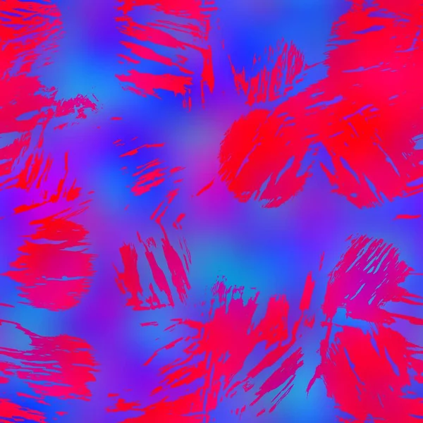 Seamless intense red and blue leaf pattern