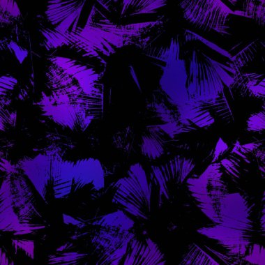 Miami gece tropikal siyah yapraklar gün batımı bulanıklığında