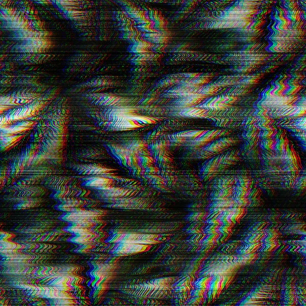 Glitch techno sem costura tropical RGB ruído do computador — Fotografia de Stock
