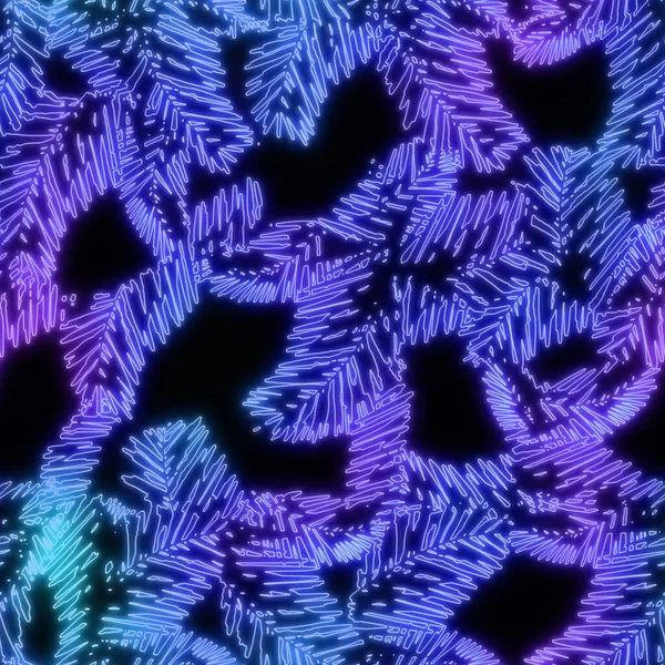 Neon licht op zwart naadloos herhaling patroon — Stockfoto
