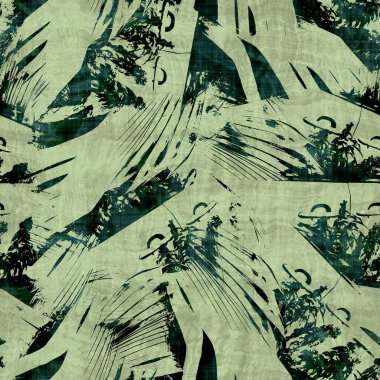 Yeşil tropikal palmiye yaprakları pürüzsüz desen bırakır