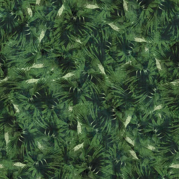 Verde palma tropicale foglie modello senza soluzione di continuità — Foto Stock