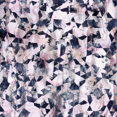 Karışık ortam kolajı jeosuz desen örneği