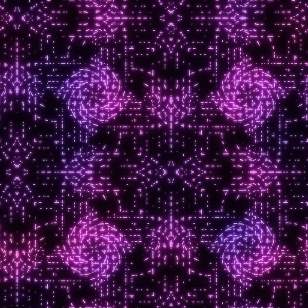 Neon light on black seamless repeat pattern — Stock Photo, Image