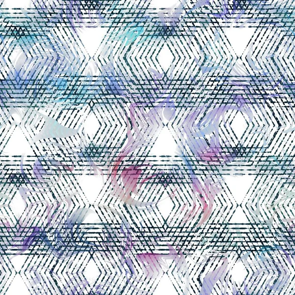 Lux azul marino y blanco iridiscente patrón geométrico sin costuras — Foto de Stock