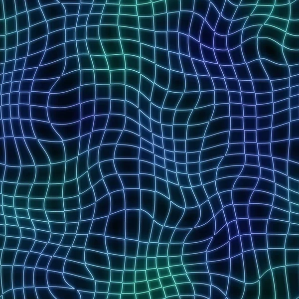 Neonljus på svart sömlös upprepa mönster — Stockfoto