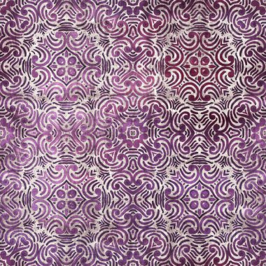 Şatafatlı mor ve bronzlaşmış damaskesiz desen