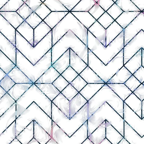 Lux navy and white iridescent geo seamless pattern