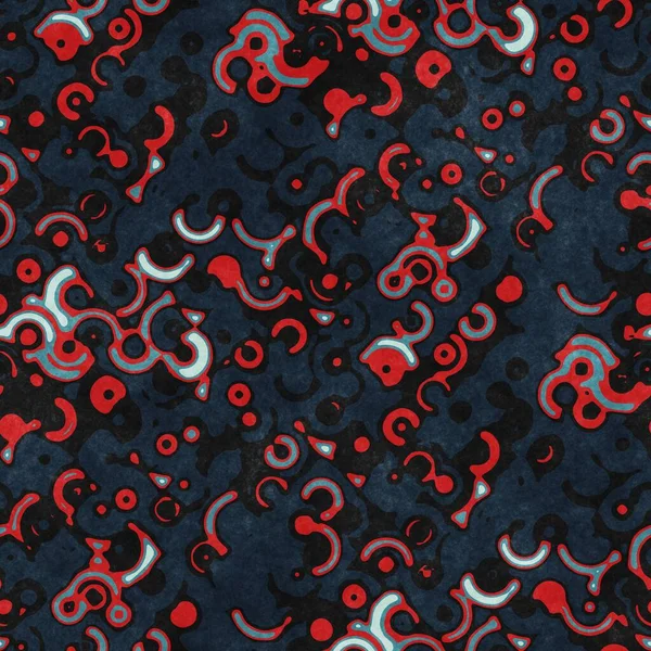 Красный и морской текстурированный городской бесшовный рисунок — стоковое фото