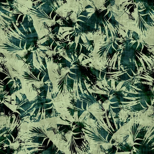 Verde tropical palmeira folhas sem costura padrão — Fotografia de Stock