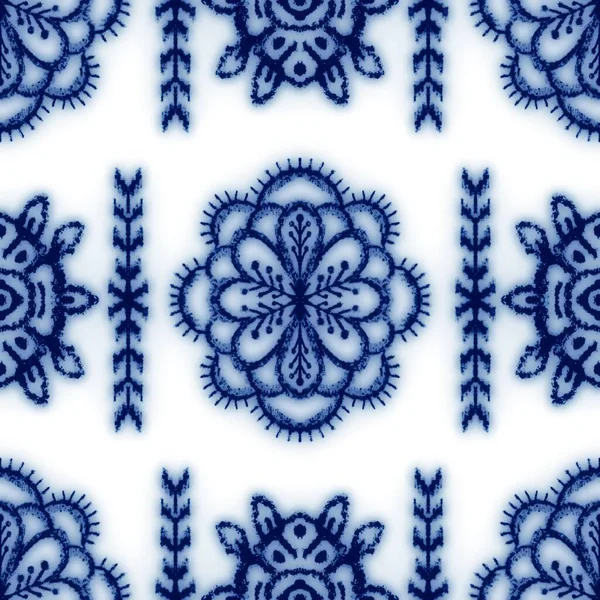 Бесшовная классическая бело-голубая керамика — стоковое фото