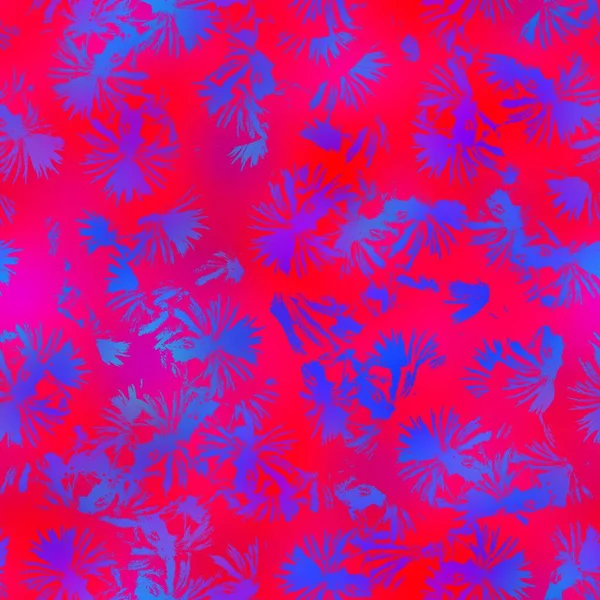 Seamless intense red and blue leaf pattern