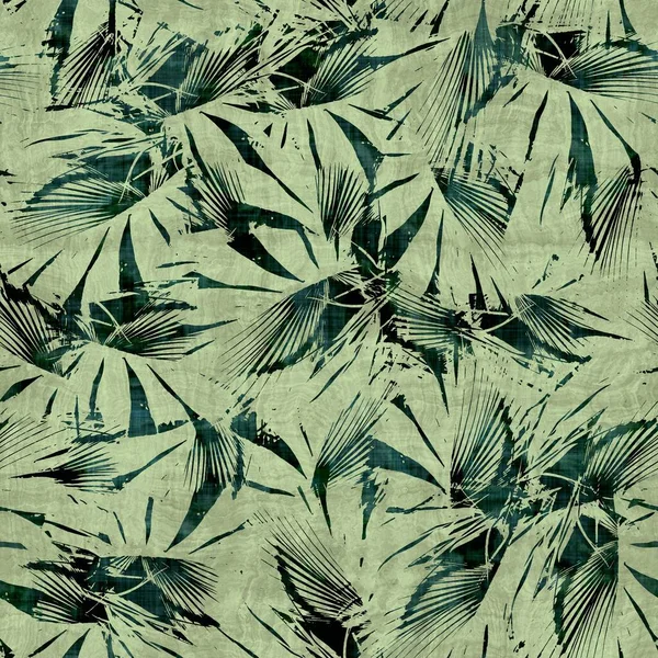 Зелене тропічне листя пальми безшовний візерунок — стокове фото