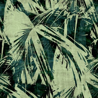 Yeşil tropikal palmiye yaprakları pürüzsüz desen bırakır