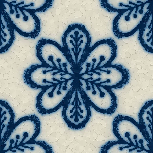 Diseño de cerámica azul y blanco agrietado sin costuras —  Fotos de Stock
