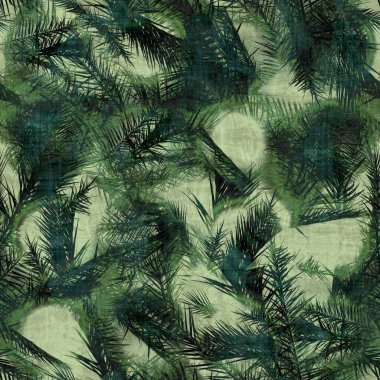 Yeşil tropikal palmiye yaprakları pürüzsüz desen bırakır