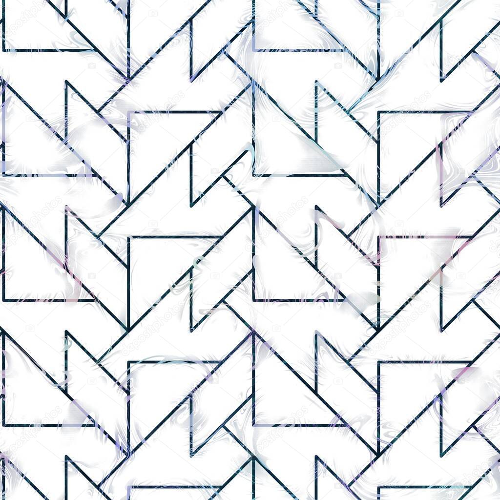 Lux navy and white iridescent geo seamless pattern