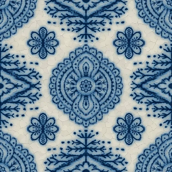Diseño de cerámica azul y blanco agrietado sin costuras —  Fotos de Stock