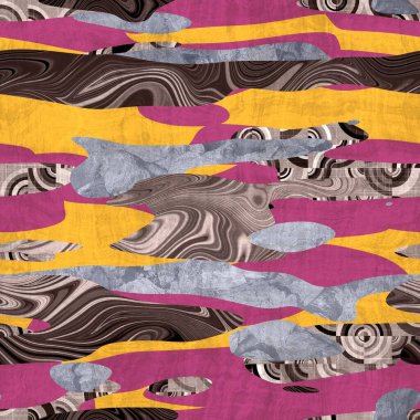 Kamuflaj şekillerindeki kusursuz kolaj canlı montaj