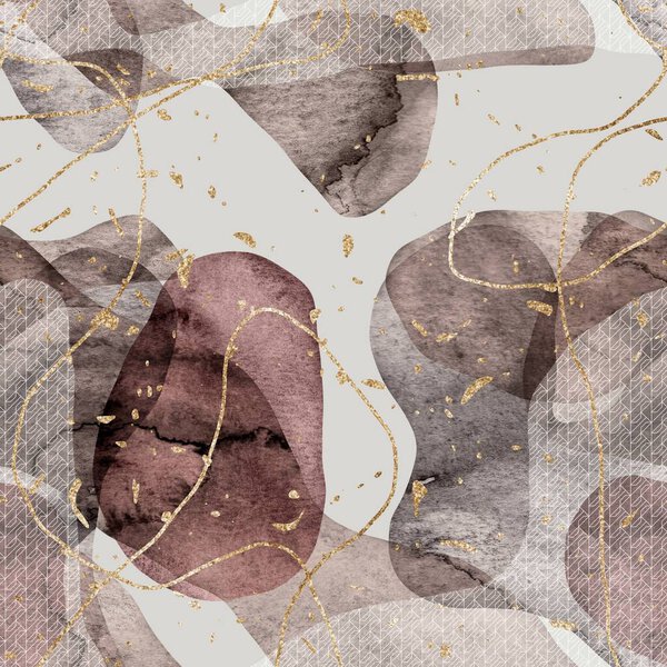 Бесшовные минималистские абстрактные краски и золотые пятна