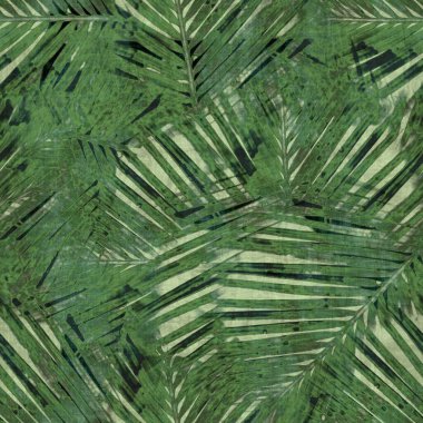 Yeşil tropikal palmiye yaprakları pürüzsüz desen bırakır