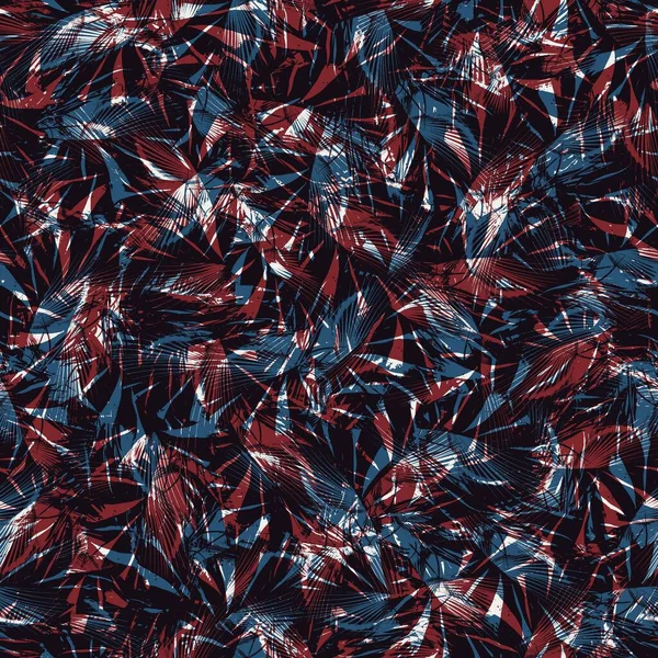 Kırmızı mavi siyah beyaz, kusursuz tropikal desen
