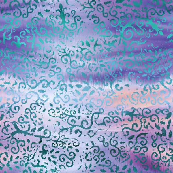 Shiny damask pattern on wavy satin like material — Stock Photo, Image