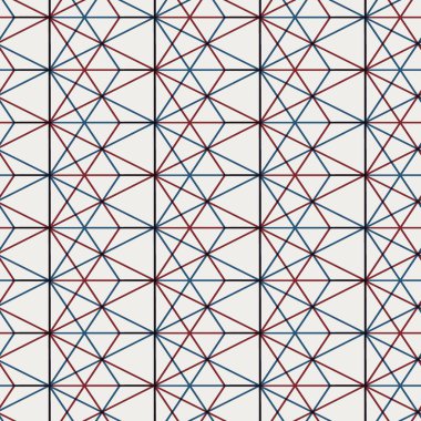 Kırmızı mavi siyah beyaz, kusursuz jeo deseni.